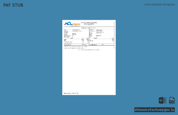 Alten Calsoft Labs ACL Digital Gehaltsabrechnungsbeispiel-Vorschau